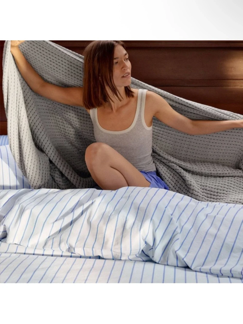 Parachute x Target Queen/King Stitched Gauze Bed Blanket •Heathered Grey•